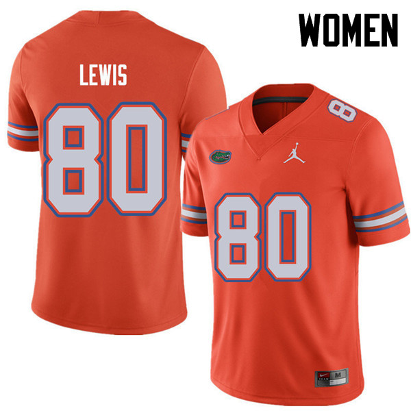Jordan Brand Women #80 C'yontai Lewis Florida Gators College Football Jerseys Sale-Orange